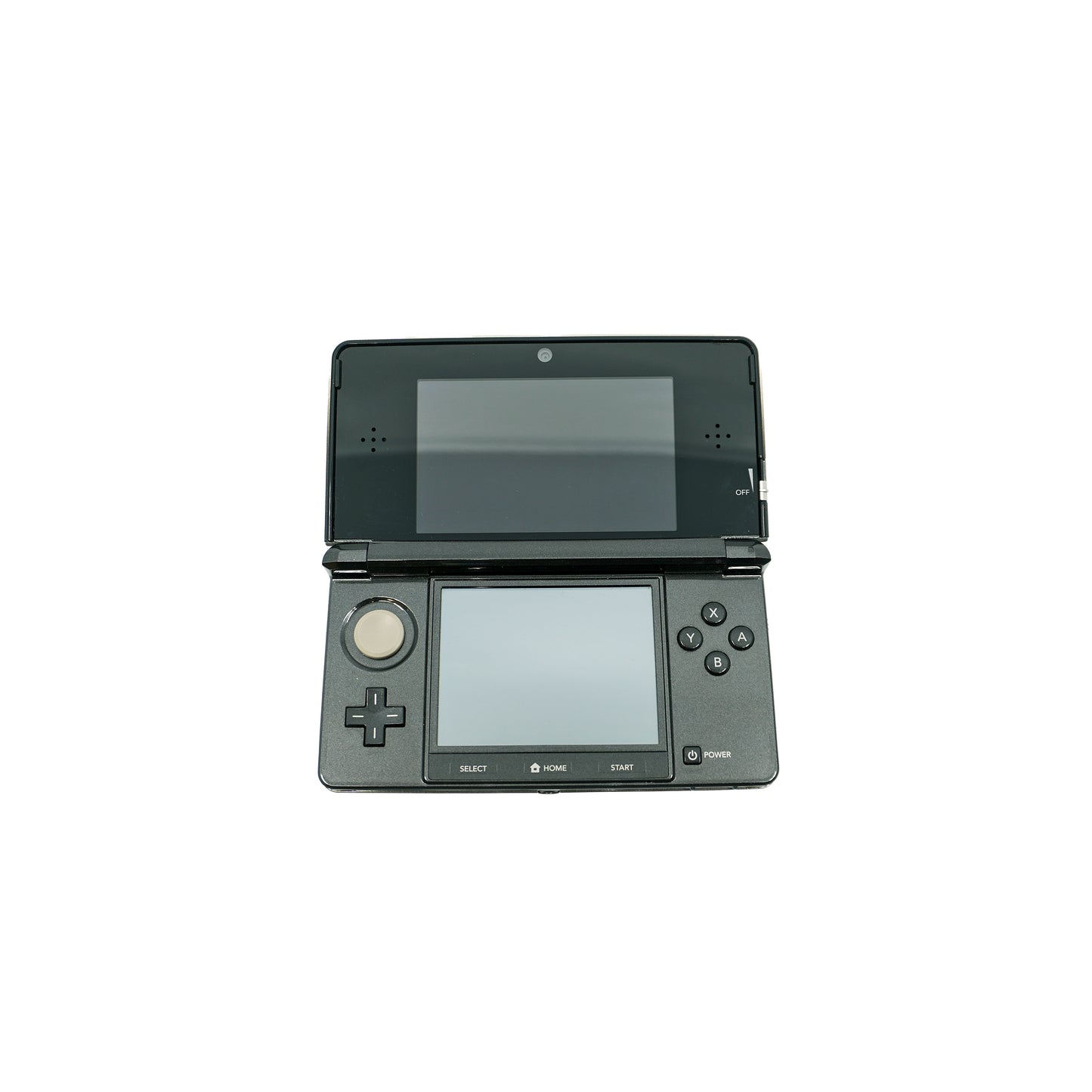 3DS Konsole schwarz aufgeklappt