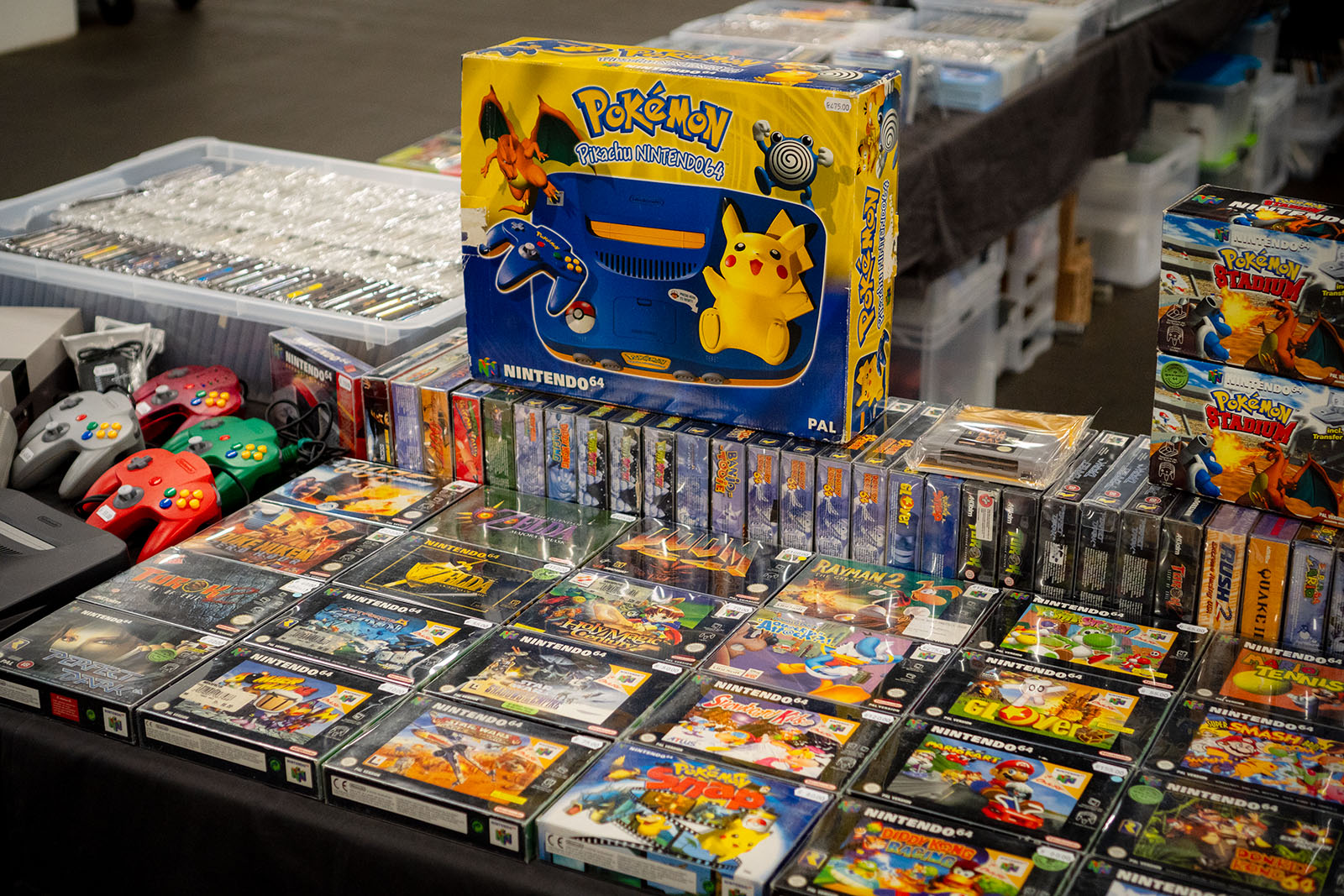 Auslege an N64 OVP-Games auf Event-Tisch