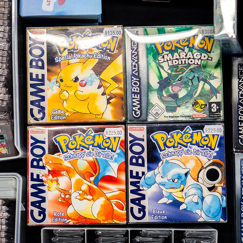Auslege aller Pokémon Games der ersten Generation in OVP im Zockbar Laden