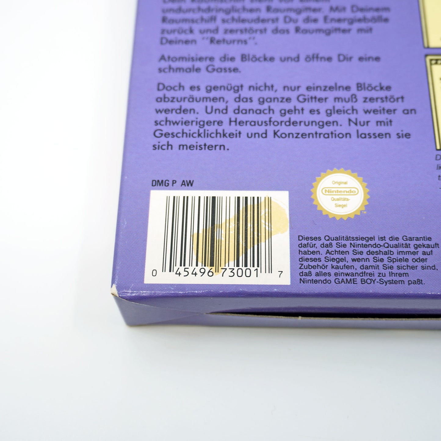 Nahaufnahme von Mängeln an der Rückseite