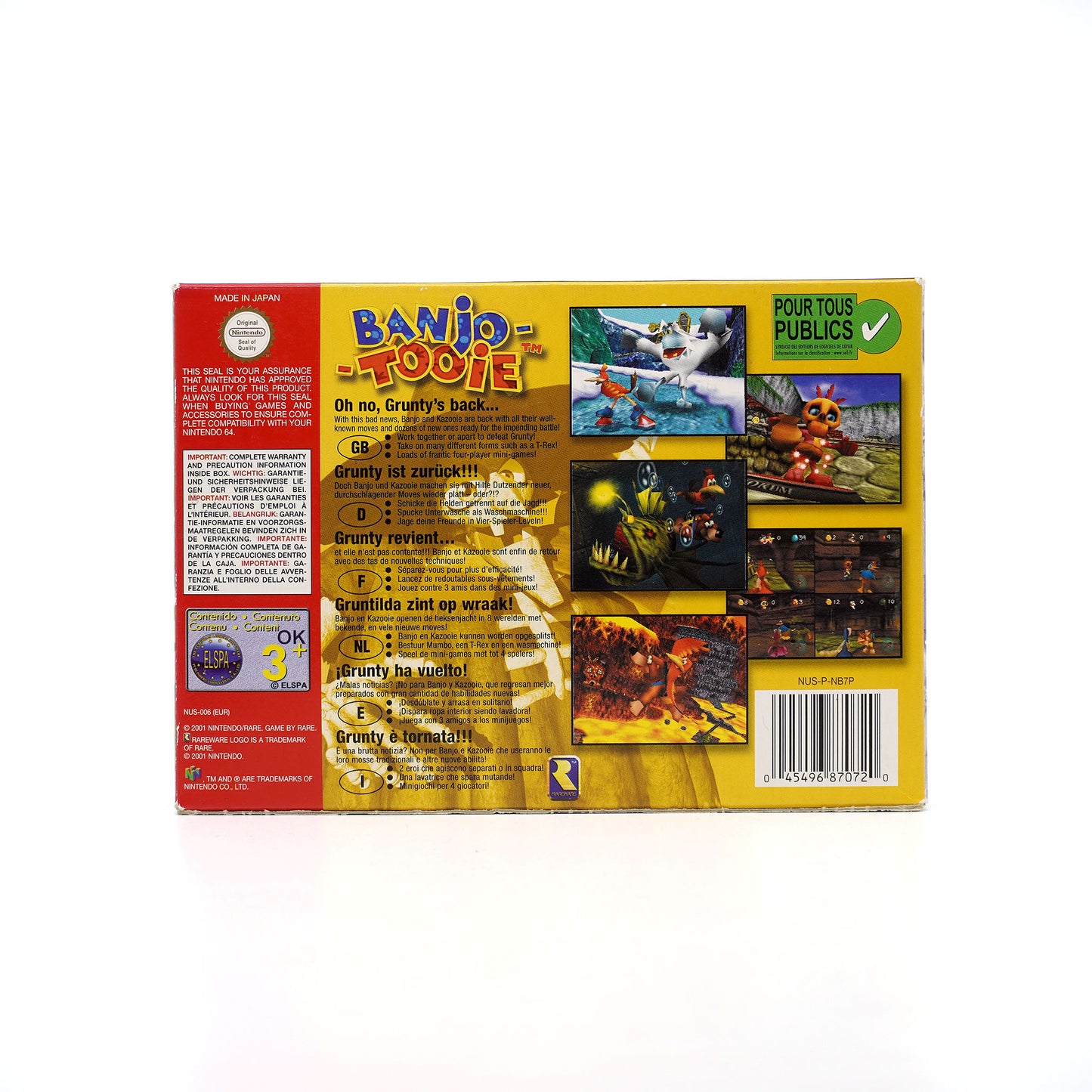 Banjo-Tooie Spiel für Nintendo 64 in Originalverpackung - Rückseite
