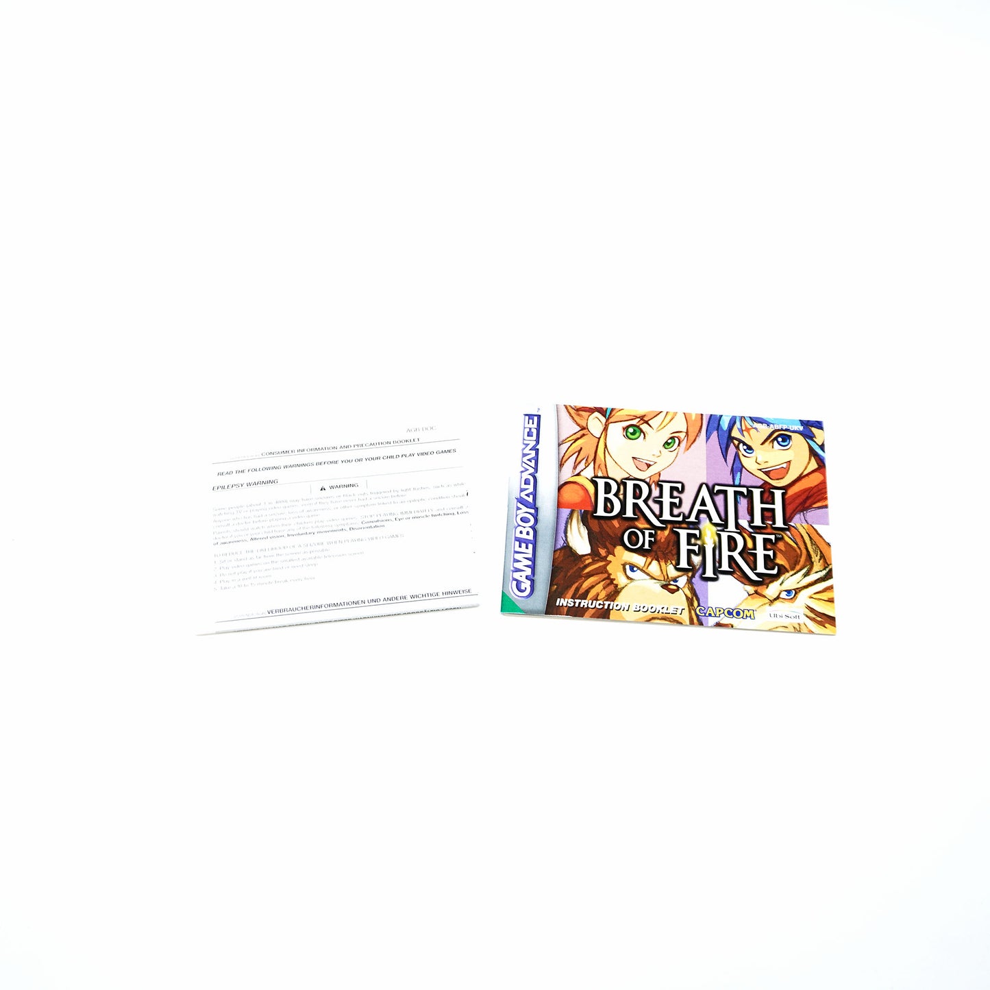 Breath of Fire Game Boy Advance Anleitung - Vorderseite