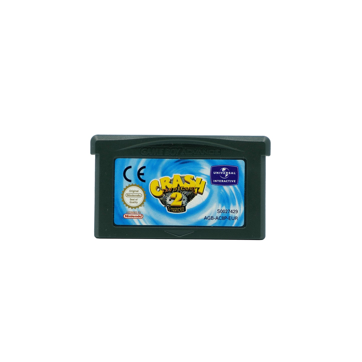Crash Bandicoot 2: N-Traced Spielmodul für Game Boy Advance - Vorderseite, Etikett gut erhalten