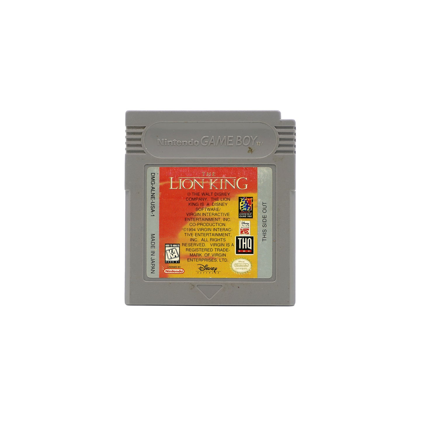 Der König der Löwen Spiel für Game Boy mit Text Sticker in gebrauchtem Zustand - Vorderseite