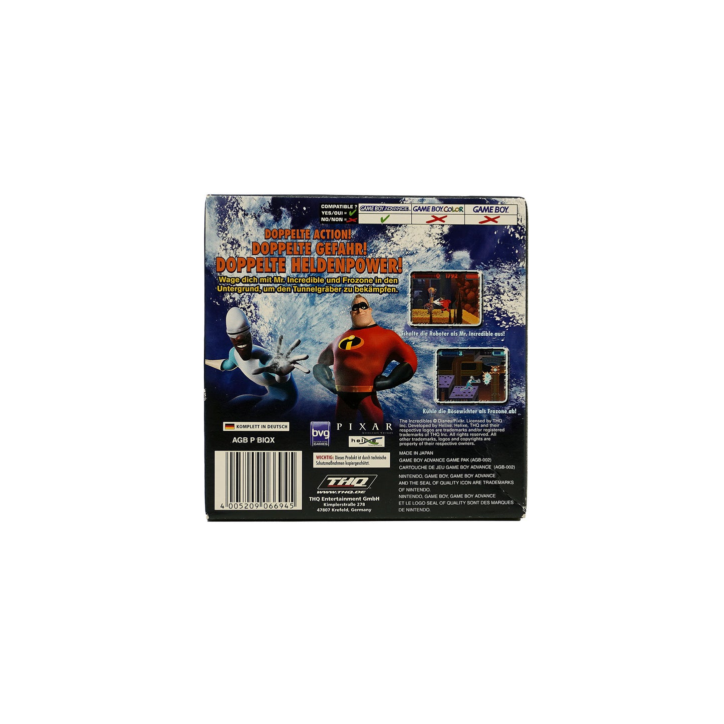 Die Unglaublichen: Der Angriff des Tunnelgräbers Spiel für Game Boy Advance in Originalverpackung - Rückseite