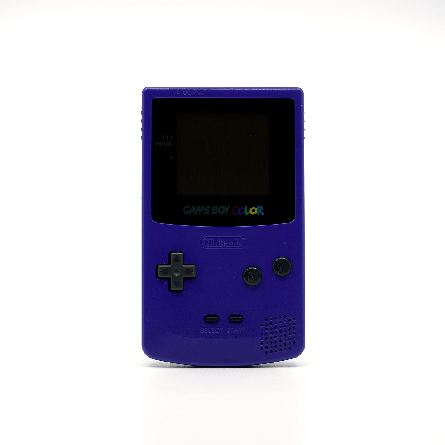 Lila Game Boy Color mit schwarzen Buttons - Vorderseite