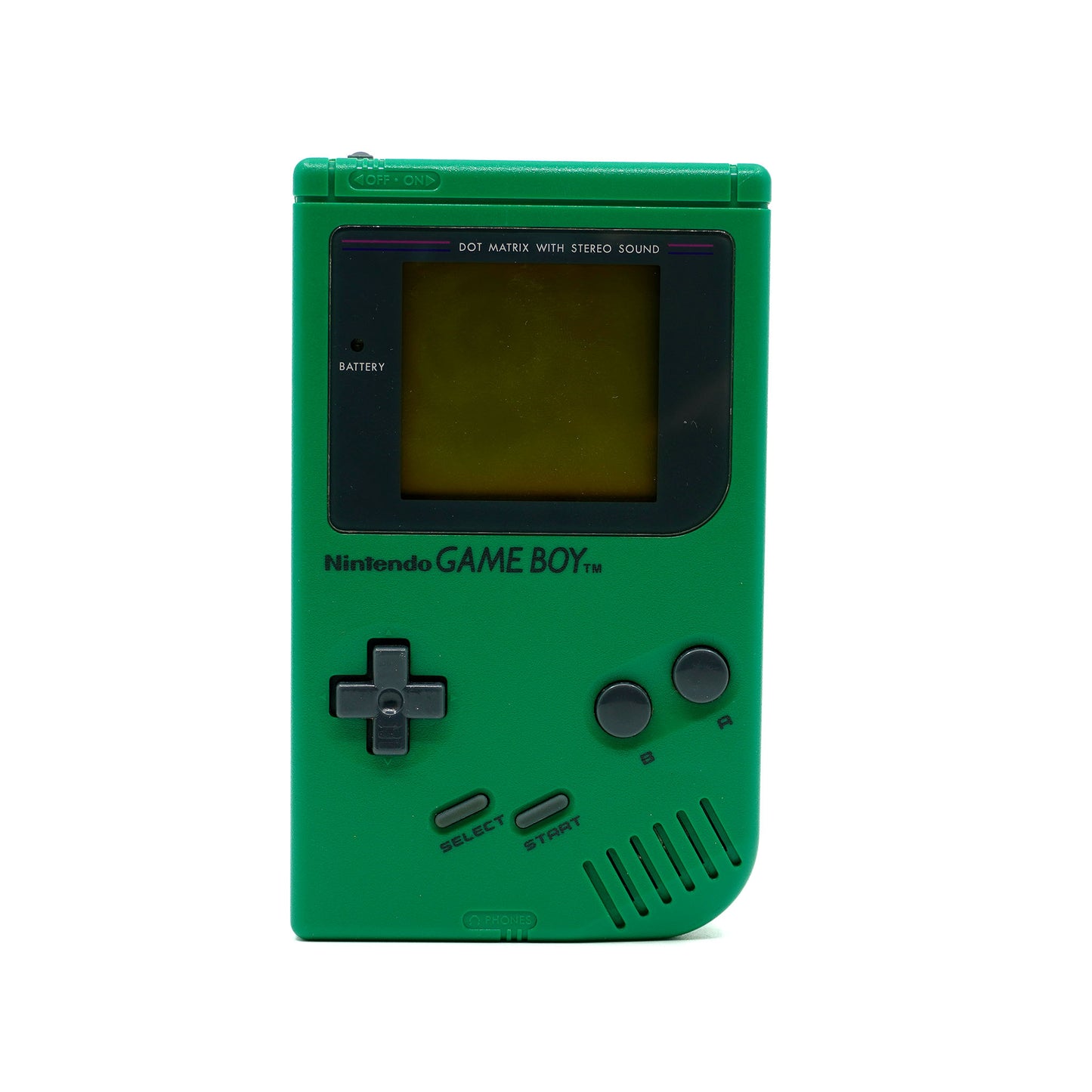 Grüner Game Boy Classic mit schwarzen Buttons - Vorderseite