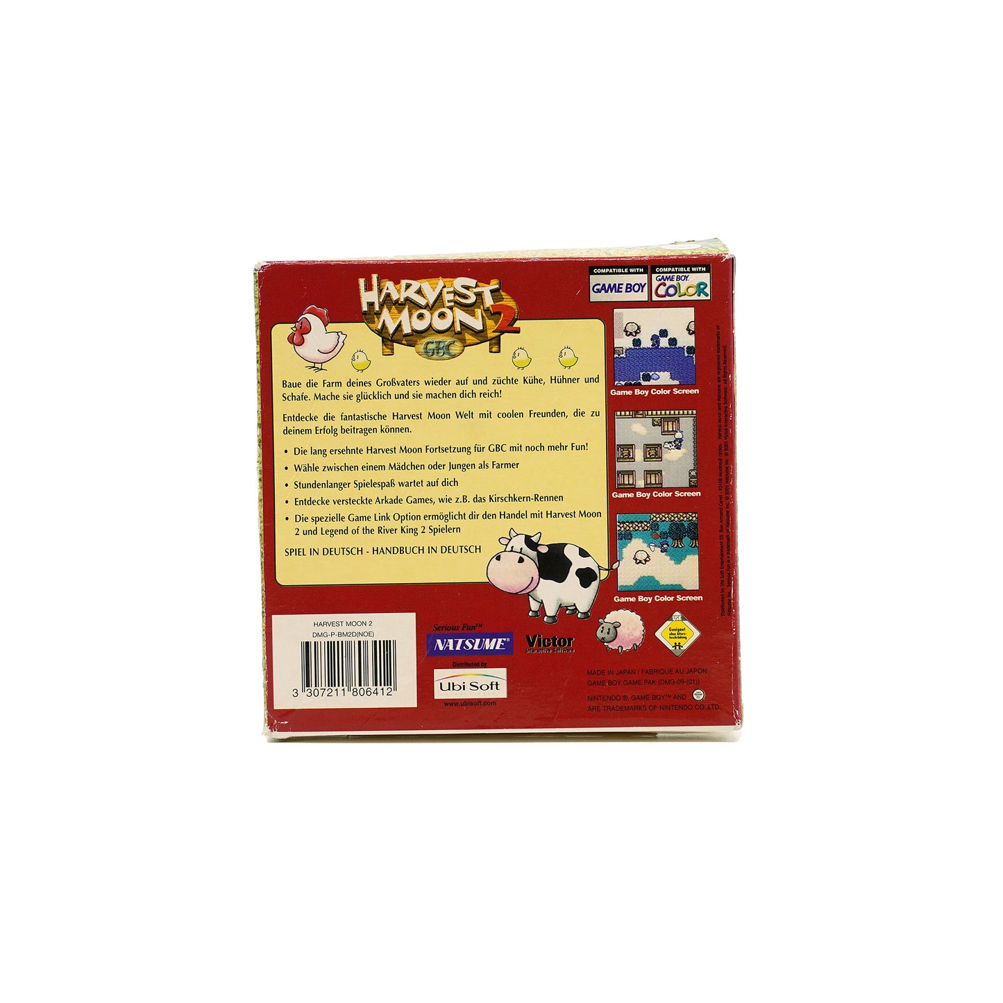 Harvest Moon 2 Spiel für Game Boy Color in Originalverpackung - Rückseite