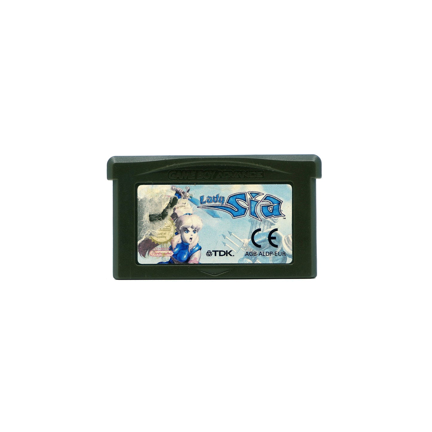 Lady Sia Spielmodul für Game Boy Advance - Vorderseite, Etikett mit Gebrauchsspuren