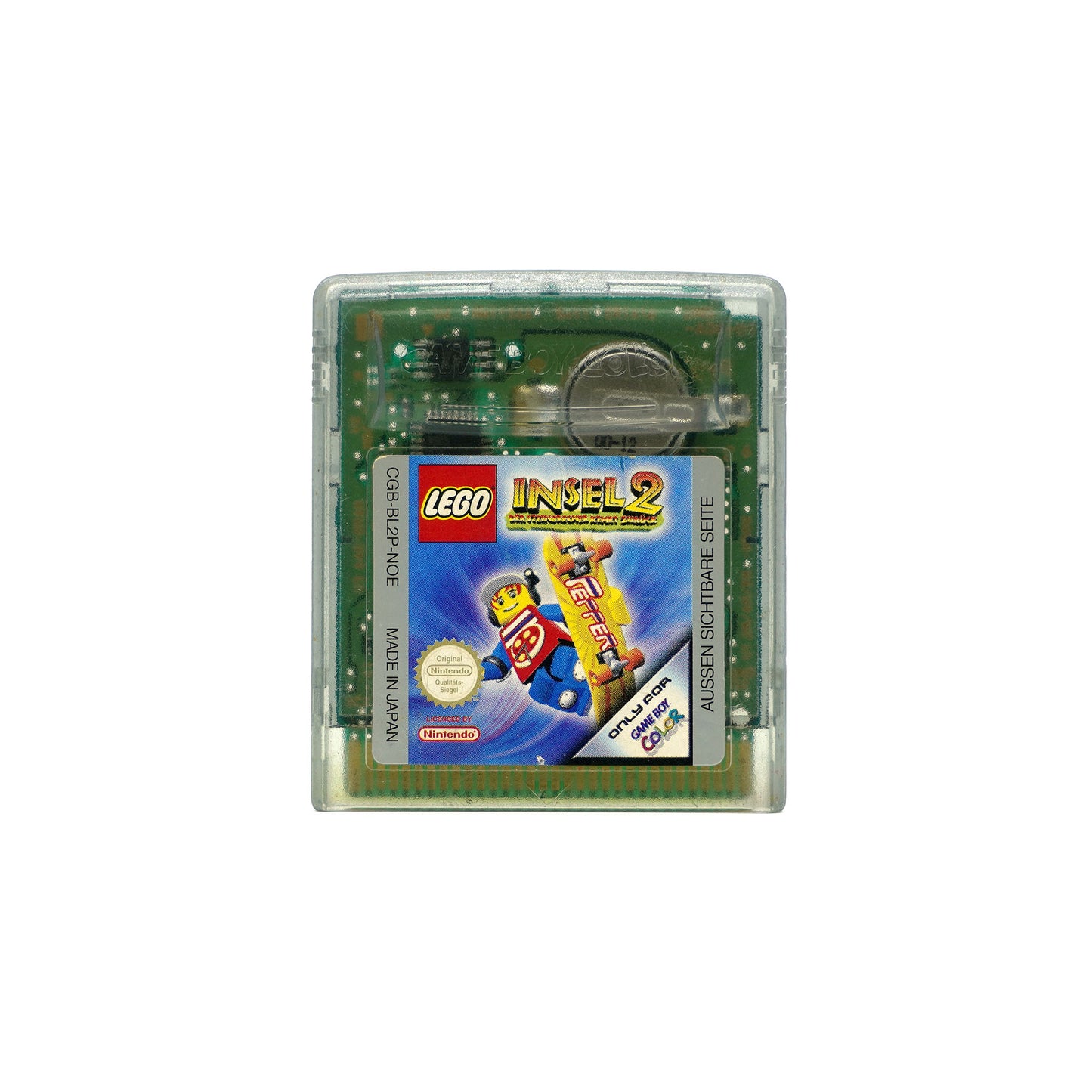 Lego Insel 2 Spiel für Gameboy Color in transparentem Gehäuse - Vorderseite