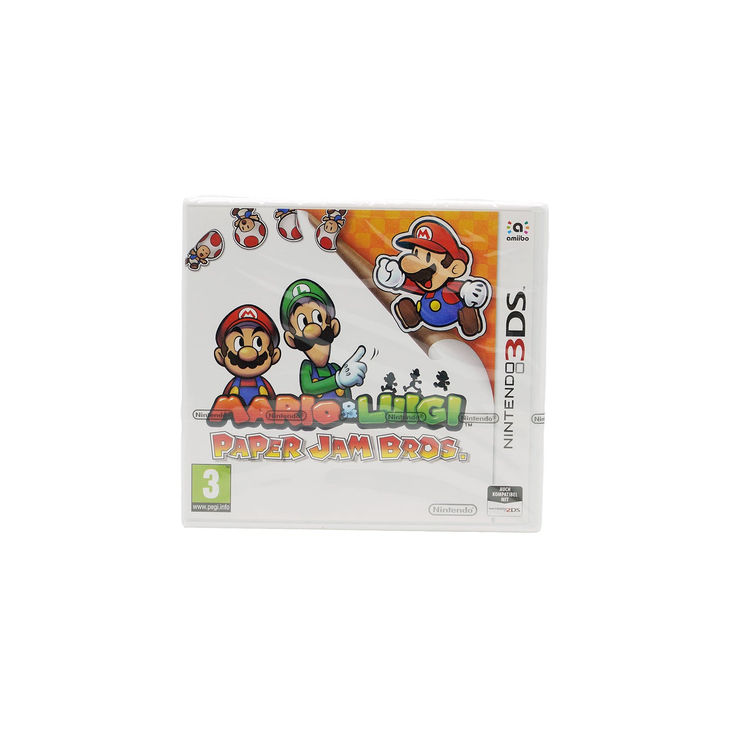 Mario & Luigi: Paper Jam Bros. Spielhülle für Nintendo 3DS - Vorderseite, original verschweisst