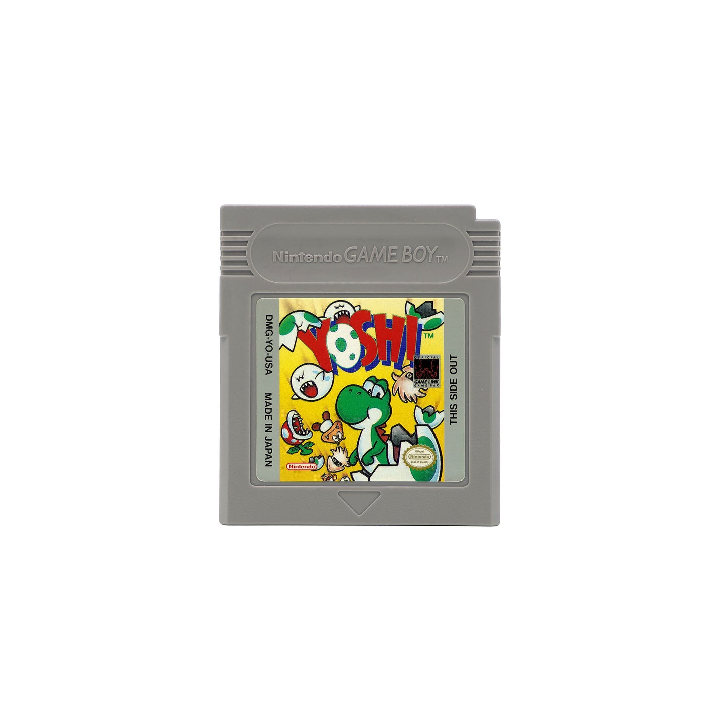 Mario und Yoshi US-Version Spiel für Game Boy mit Yoshi Titel und Yoshi Bild in gutem Zustand - Vorderseite