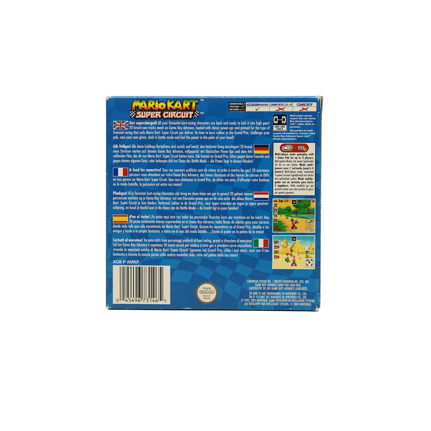 Mario Kart: Super Circuit Spiel für Game Boy Advance in Originalverpackung mit Sticker - Rückseite