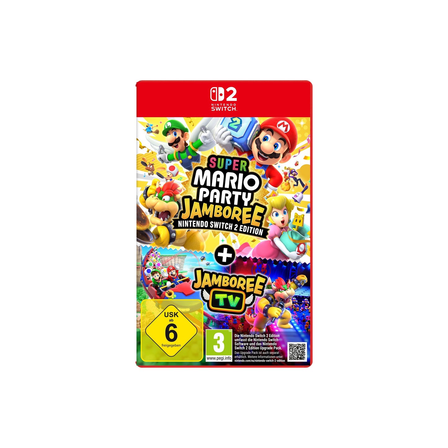 Super Mario Party Jamboree Nintendo Switch 2 Edition und Jamboree TV Spielverpackung Vorderseite