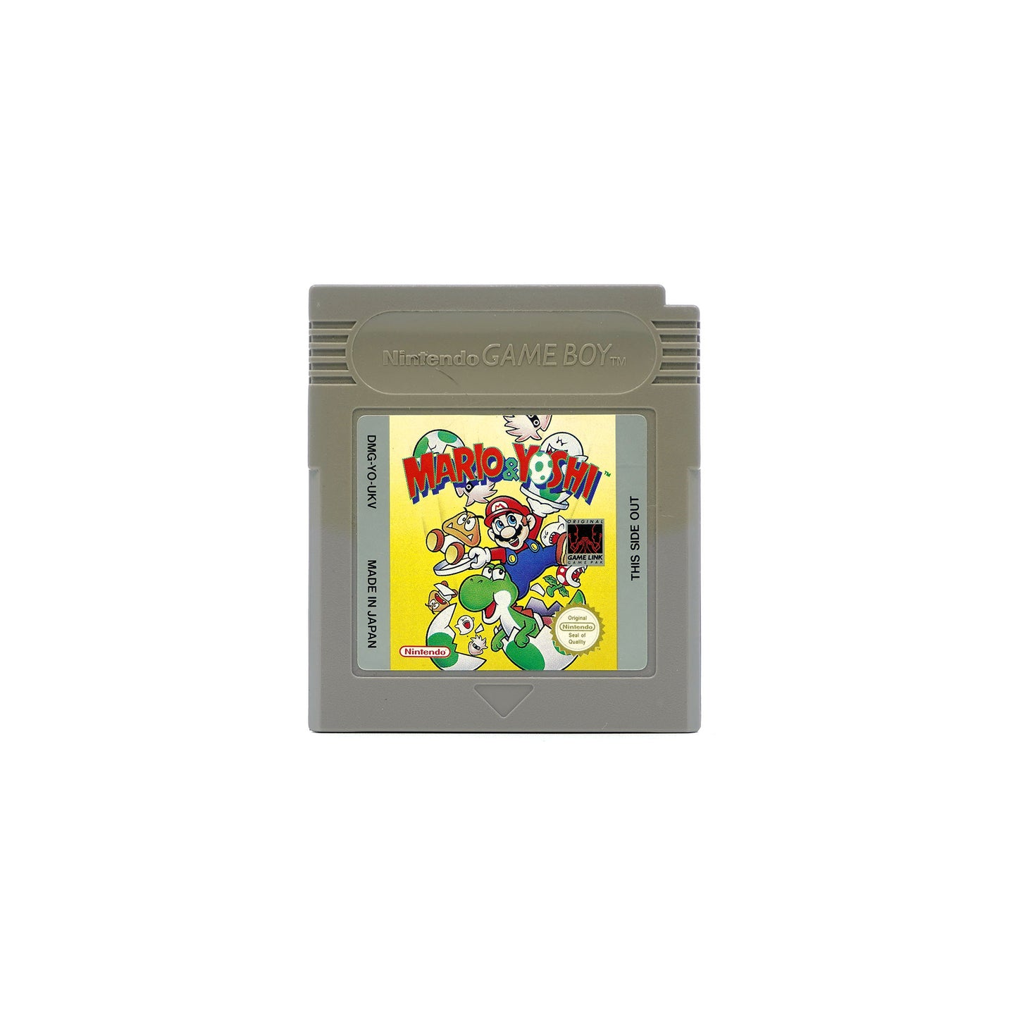 Mario und Yoshi Spiel für Game Boy mit Mario und Yoshi Bild in leicht vergilbtem Zustand - Vorderseite
