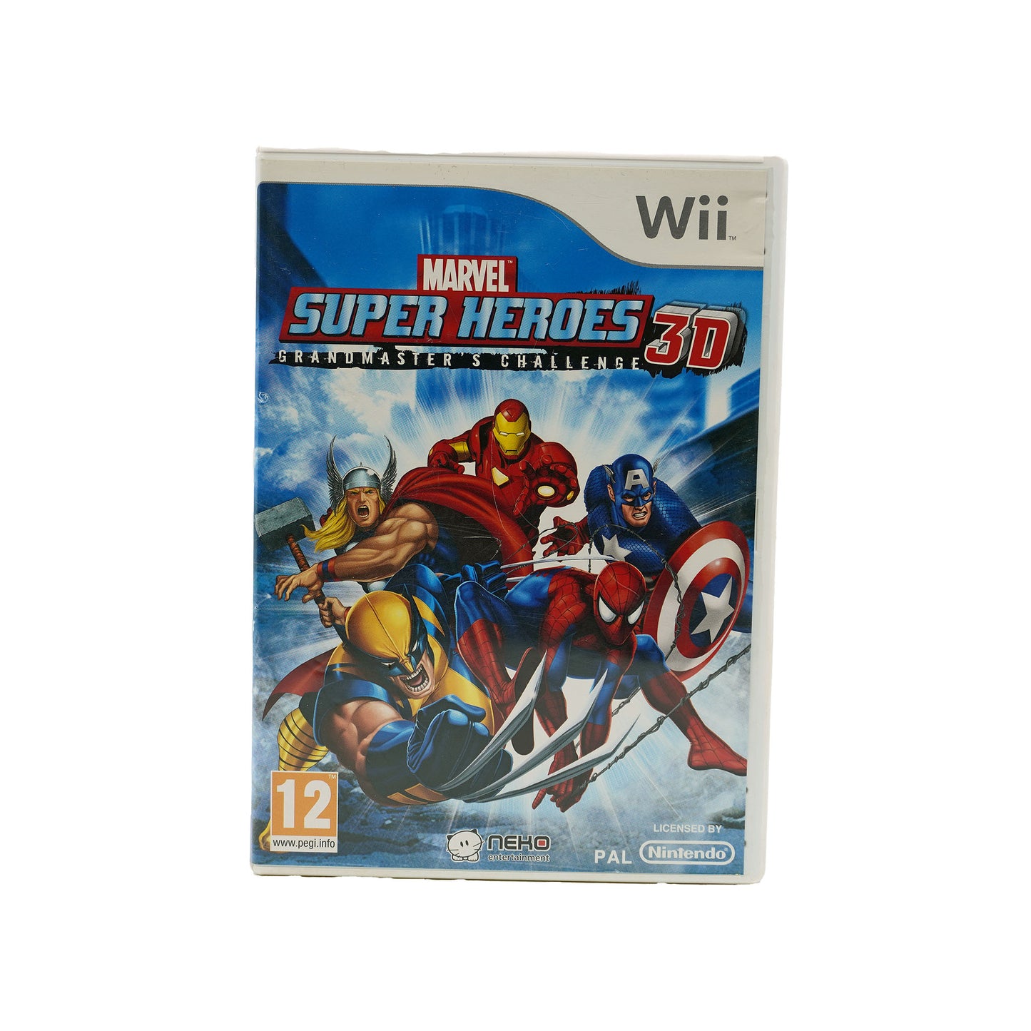Marvel Super Heroes 3D Grandmaster's Challenge Spiel für Wii - Vorderseite