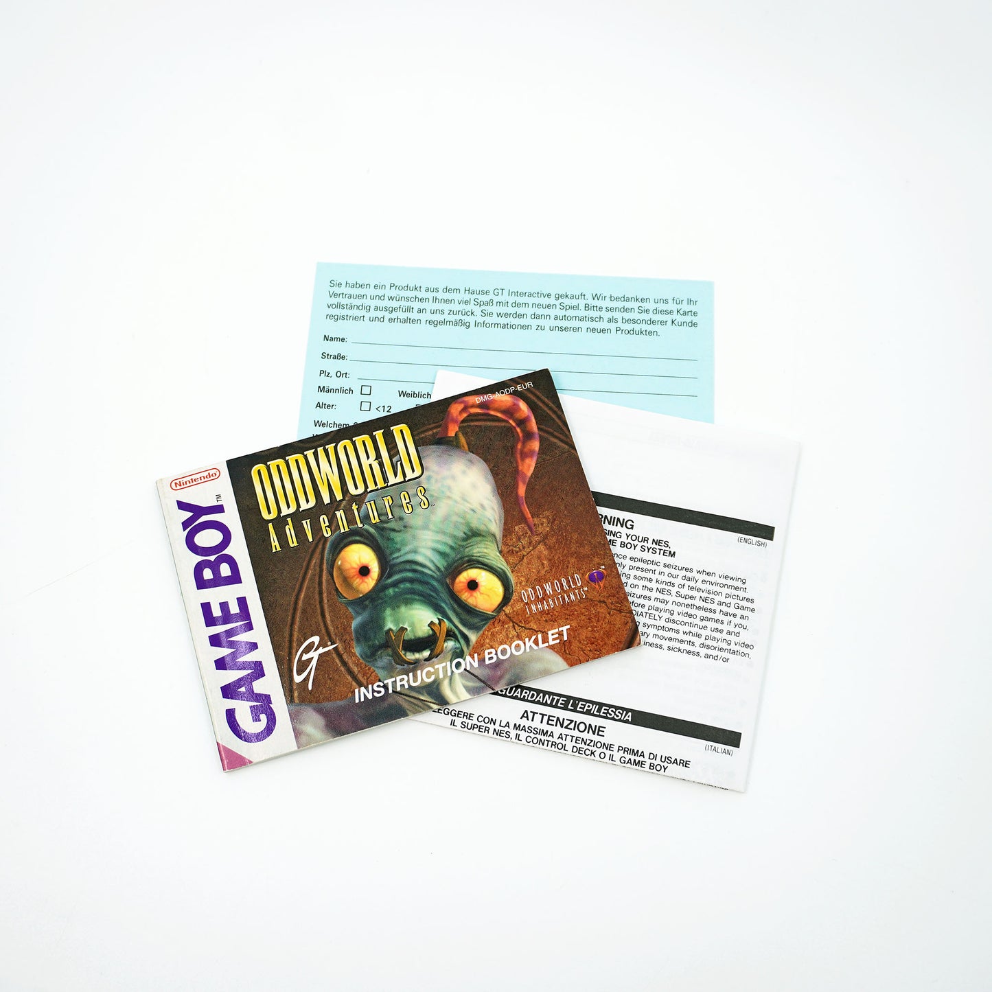 Oddworld Adventures Game Boy Anleitung - Vorderseite
