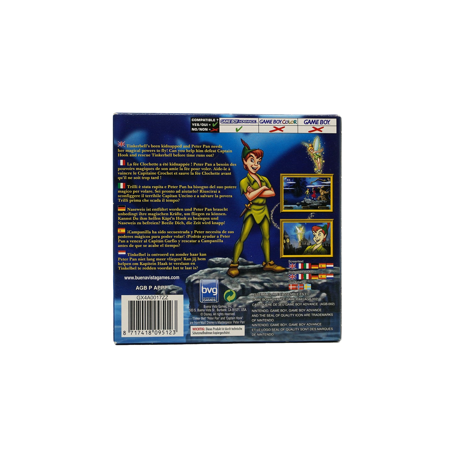 Peter Pan: Return to Never Land Spiel für Game Boy Advance in Originalverpackung - Rückseite