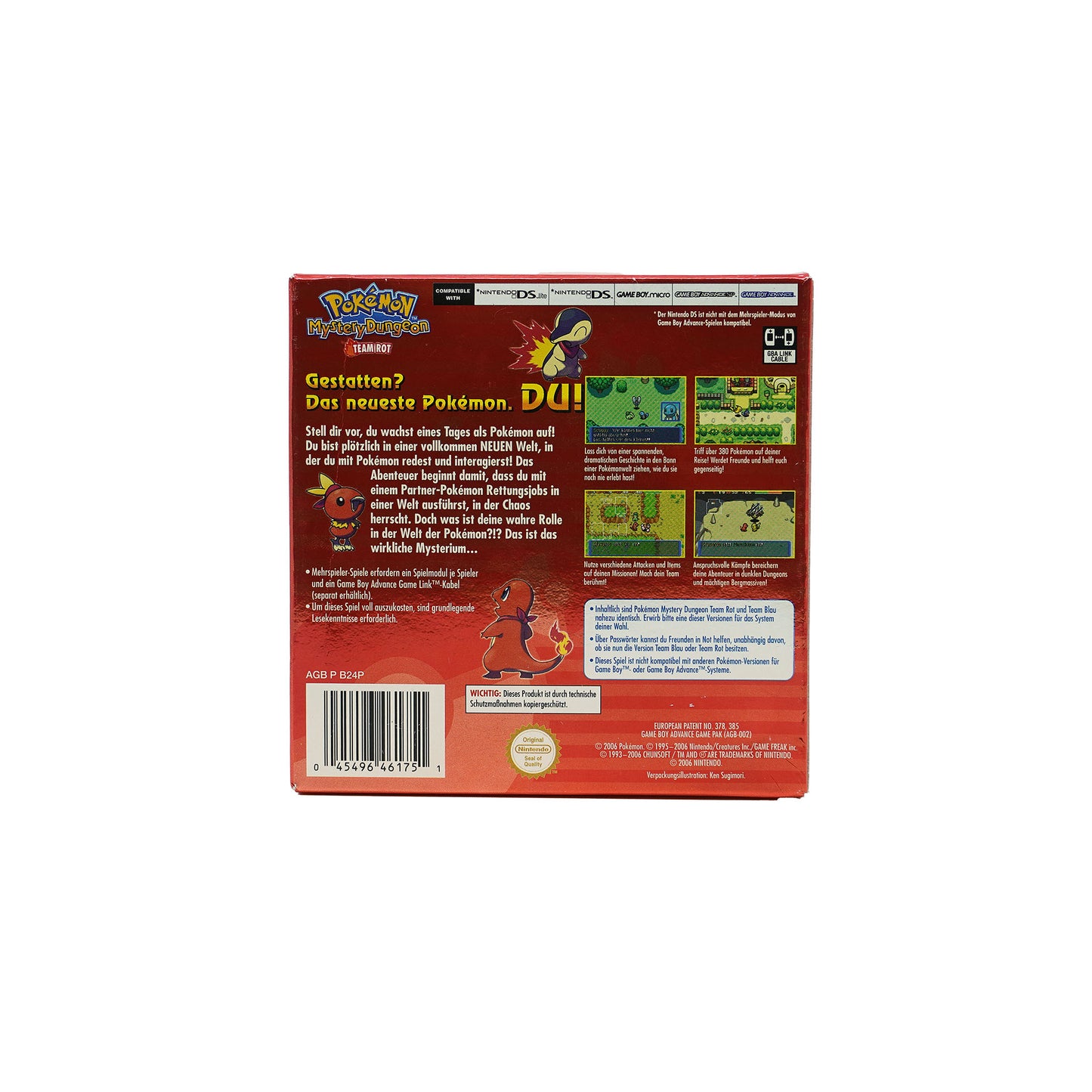 Pokémon Mystery Dungeon: Team Red Spiel für Game Boy Advance in Originalverpackung - Rückseite