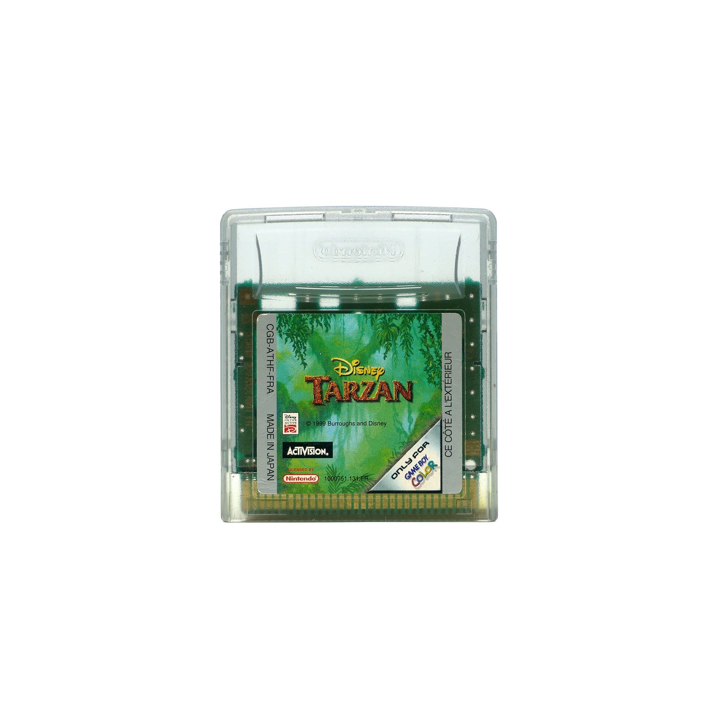 Tarzan Spiel für Gameboy Color in transparentem Gehäuse - Vorderseite