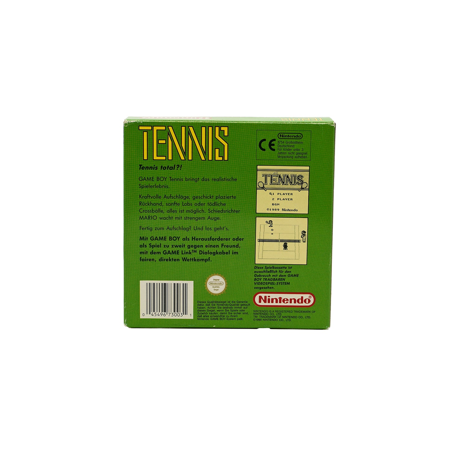 Tennis Spiel für Game Boy in Originalverpackung - Rückseite