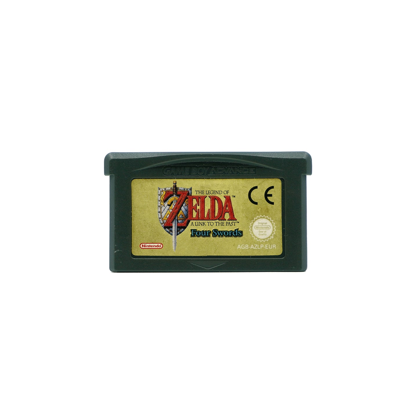 The Legend of Zelda: A Link to the Past & Four Swords Spielmodul für Game Boy Advance - Vorderseite, Etikett mit Gebrauchsspuren