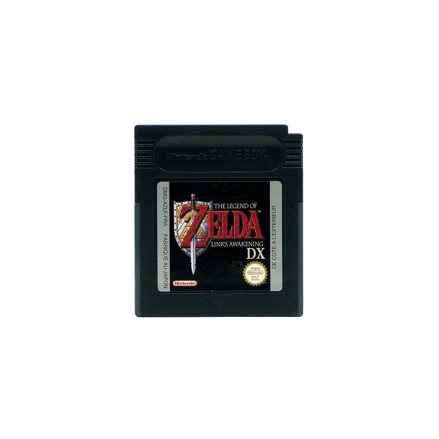 The Legend of Zelda: Link's Awakening DX Spiel für Gameboy Color auf Französisch in schwarzem Gehäuse - Vorderseite