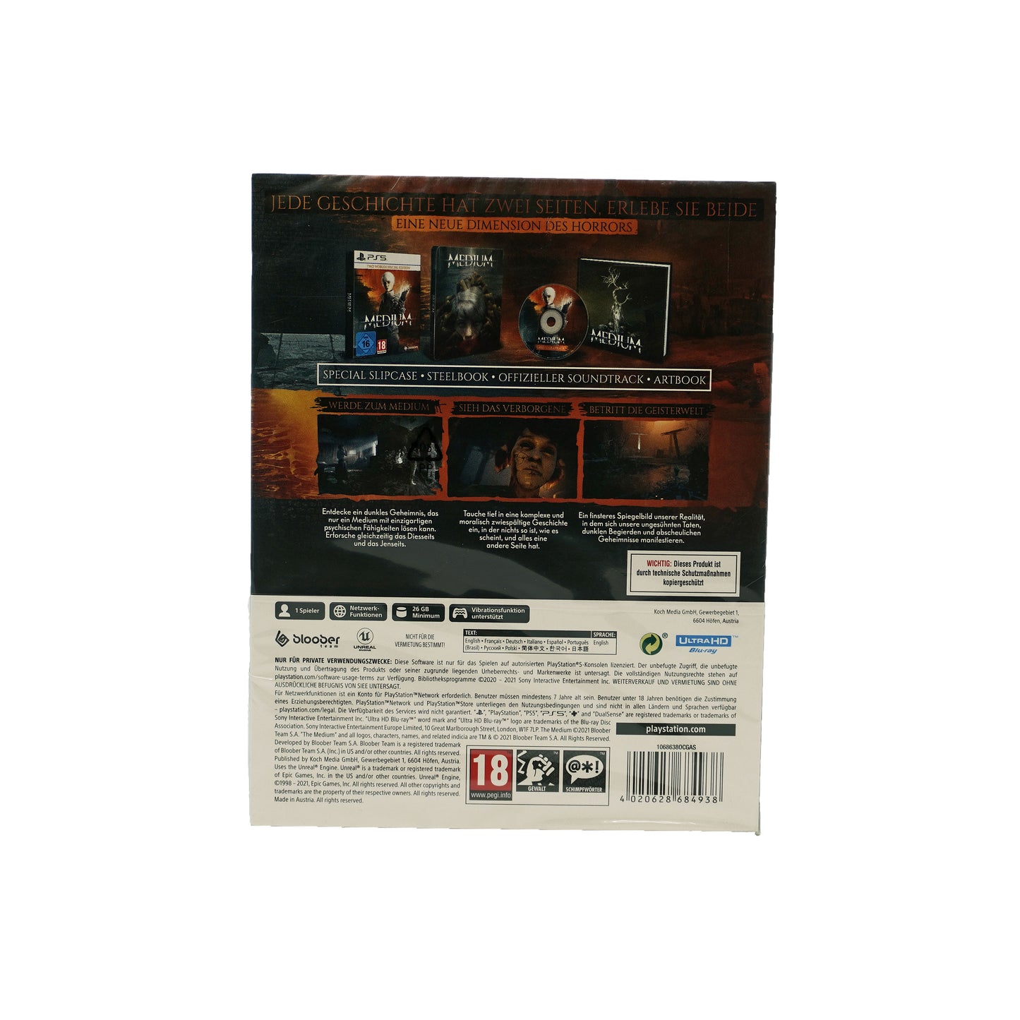 The Medium - Two Worlds Special Edition Spiel für PlayStation 5 versiegelt - Rückseite