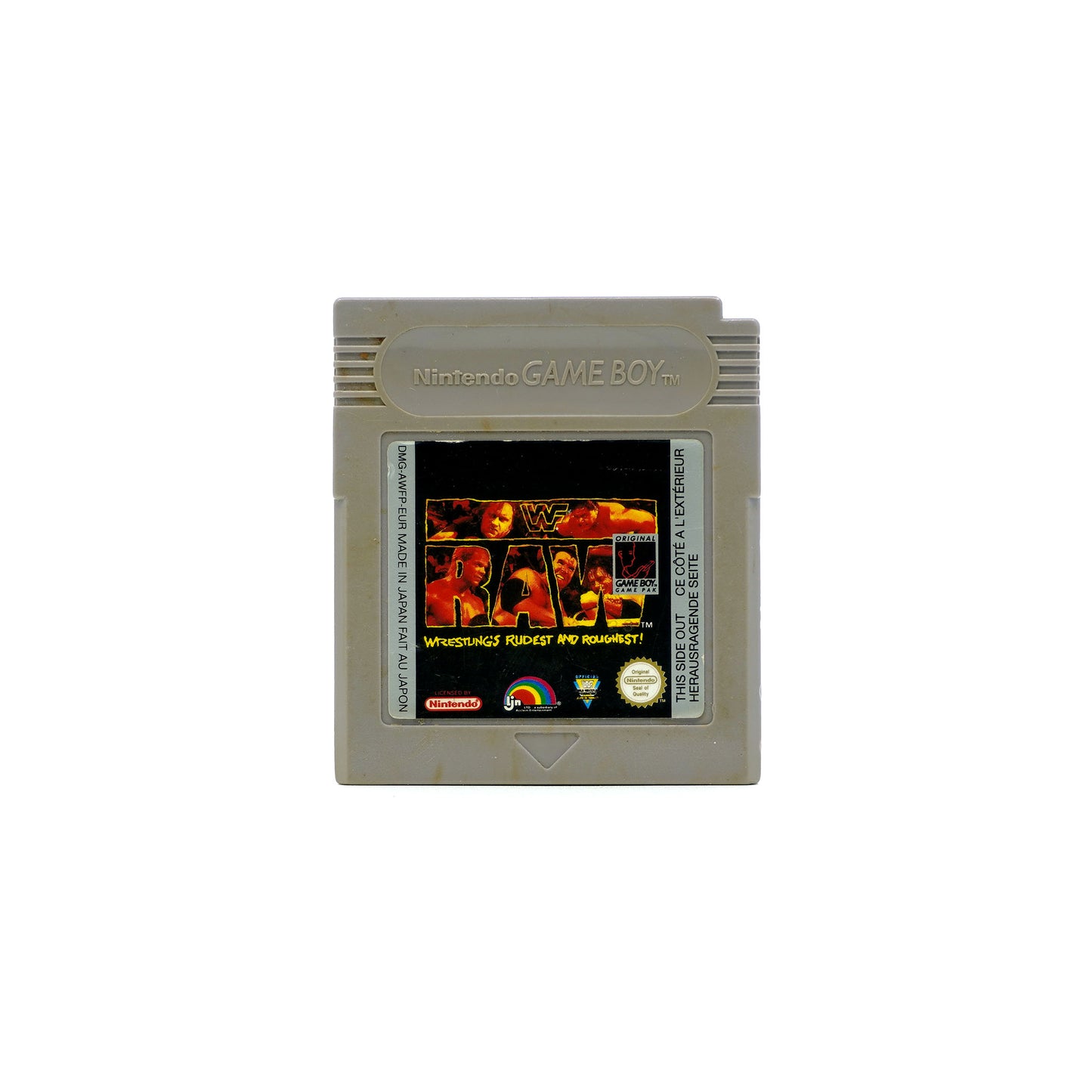 WWF Raw Spiel für Gameboy in gebrauchtem Zustand - Vorderseite
