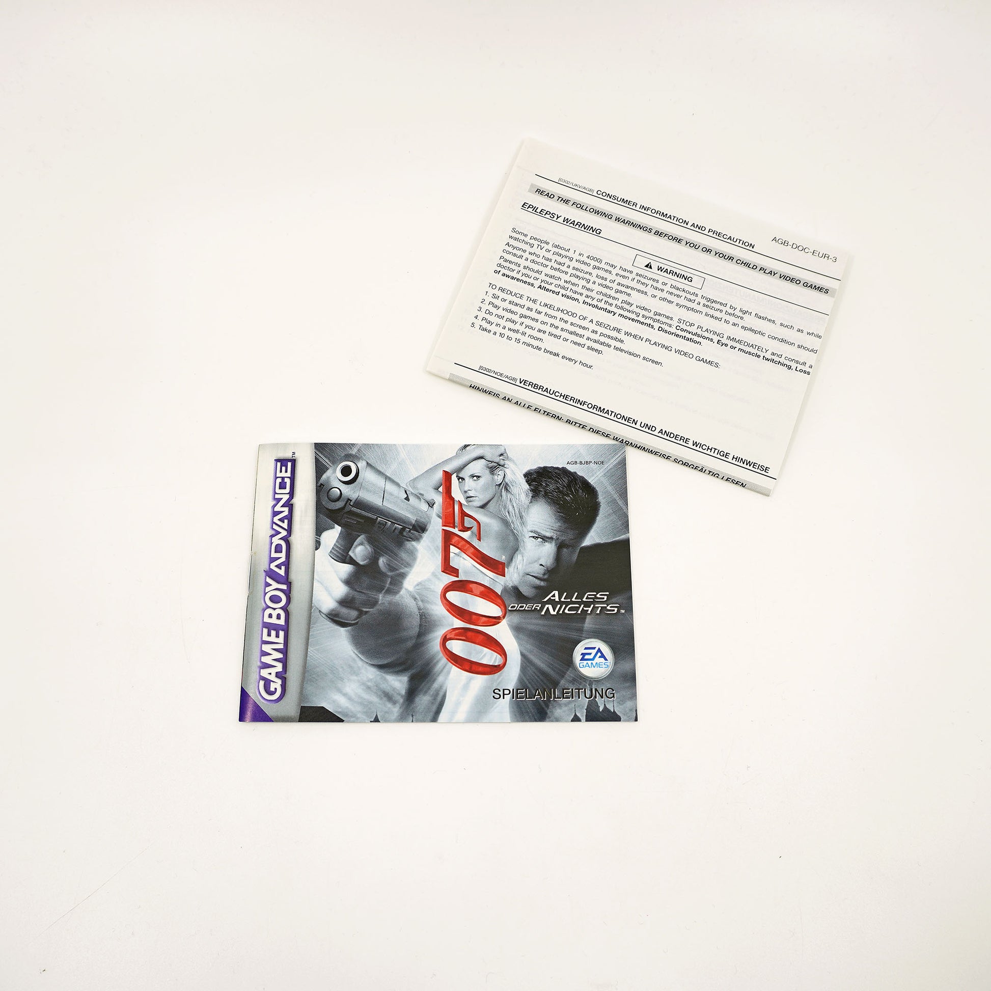 007: Alles oder Nichts Game Boy Advance Anleitung - Vorderseite