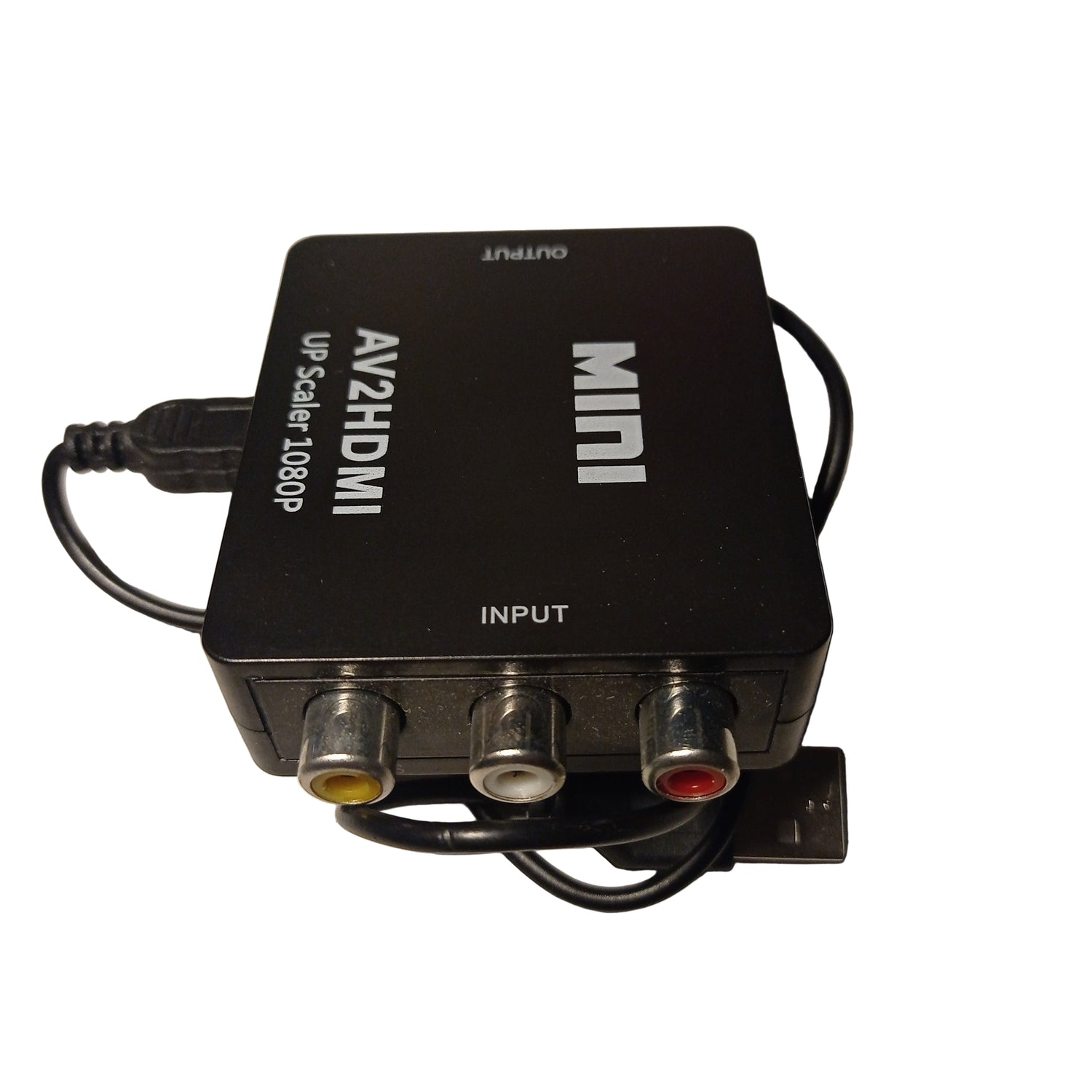 Schwarzer HDMI-Adapter mit Stromkabel - Obersicht