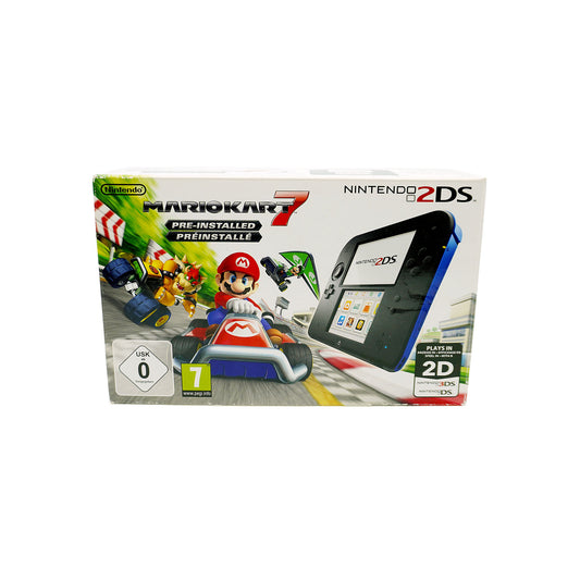 Nintendo 2DS Konsole Bundle mit Mario Kart 7 in Originalverpackung - Produktfoto Vorderseite
