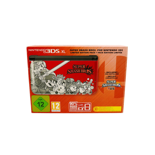 3DS XL Handheld-Konsole - Super Smash Bros. Limited Edition in Originalverpackung - Produktfoto Box Vorderseite