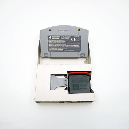 Donkey Kong 64 inkl. Expansion Pak für Nintendo 64 in Originalverpackung - Innenansicht mit Inlay, Modul und Expansion Pak