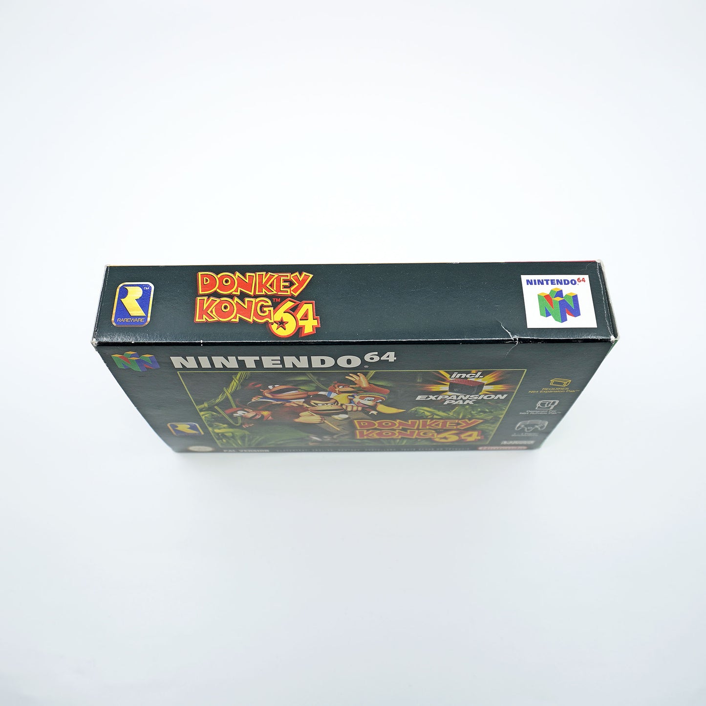 Donkey Kong 64 inkl. Expansion Pak für Nintendo 64 in Originalverpackung - Oberseite der Box