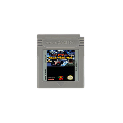 F1 Pole Position Spiel für Game Boy Game mit Black Label-Fehldruck auf der unteren Hälfte des Aufklebers in gutem Zustand - Vorderseite