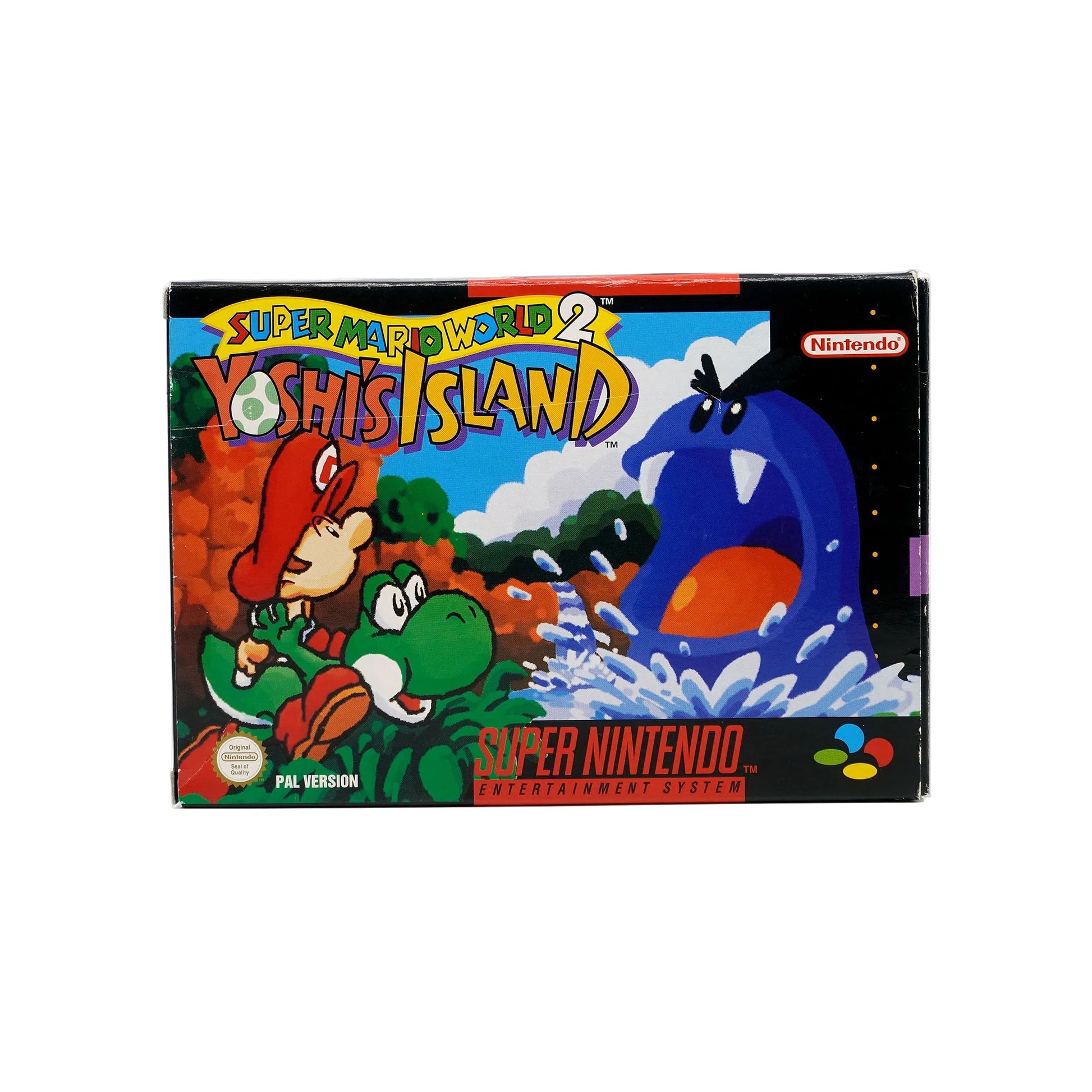 Super Mario World 2 Yoshi's Island für Super Nintendo Entertainment System in Originalverpackung - Vorderseite