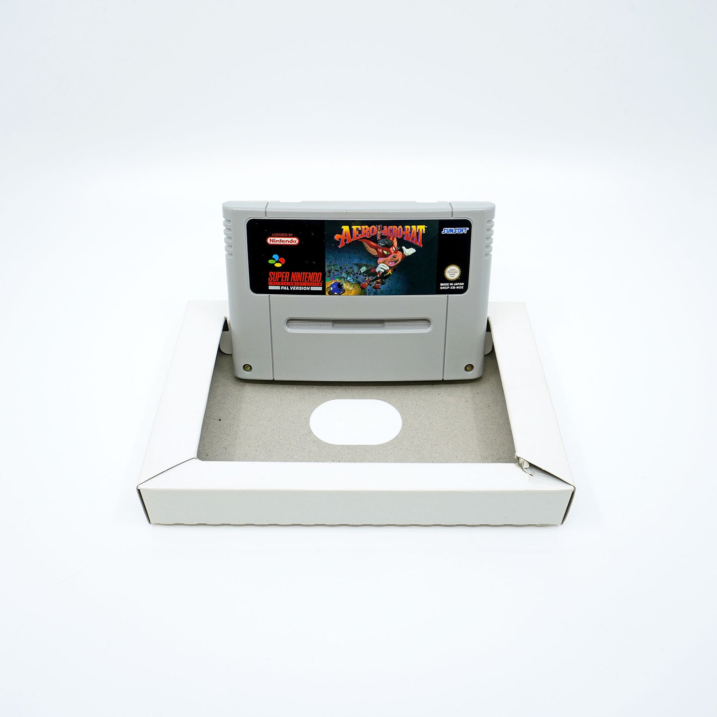 Aero the Acro-Bat Spiel SNES Cartridge - Vorderseite