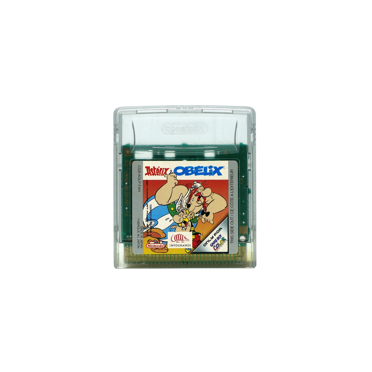 Astérix und Obélix Spiel für Gameboy Color in transparentem Gehäuse - Vorderseite