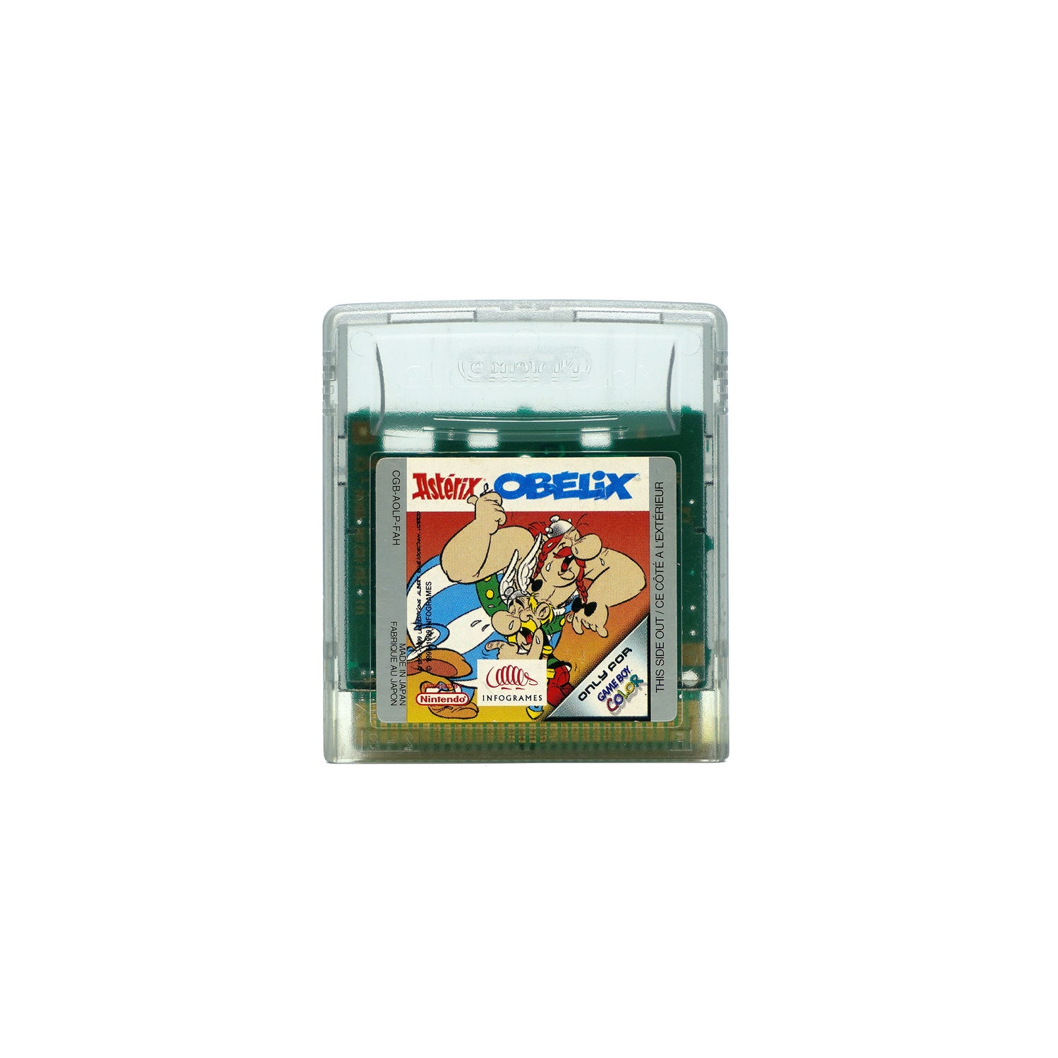Astérix und Obélix Spiel für Gameboy Color in transparentem Gehäuse - Vorderseite