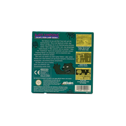 Bart Simpson's Escape from Camp Deadly Spiel für Game Boy in Originalverpackung - Rückseite