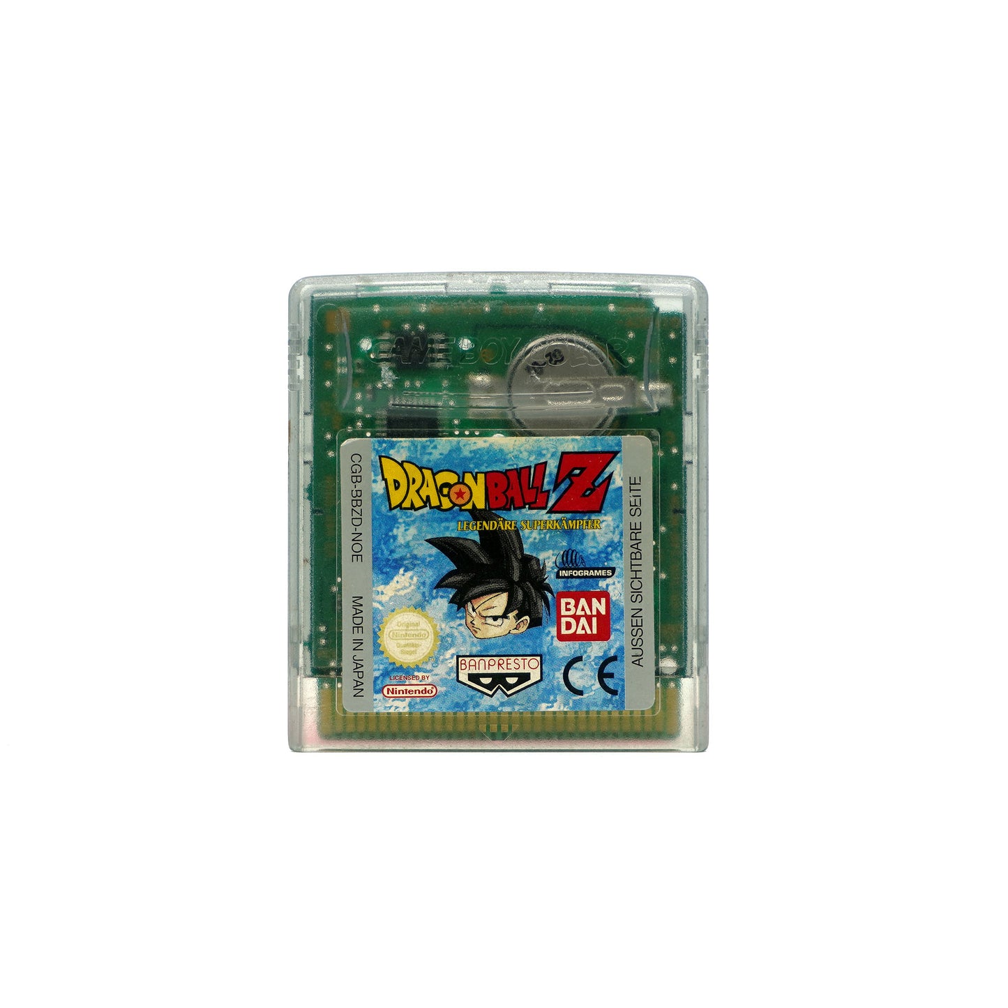 Dragon Ball Z: Legendäre Superkämpfer Spiel für Gameboy Color in transparentem Gehäuse- Vorderseite