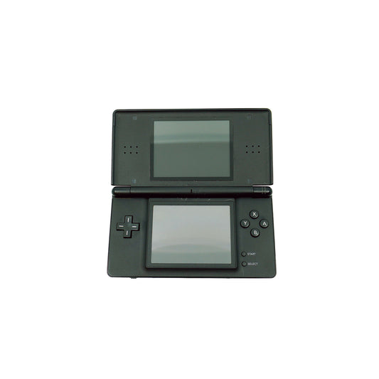Nintendo DS Lite Konsole in Schwarz in gebrauchtem Zustand - Vorderansicht geöffnet