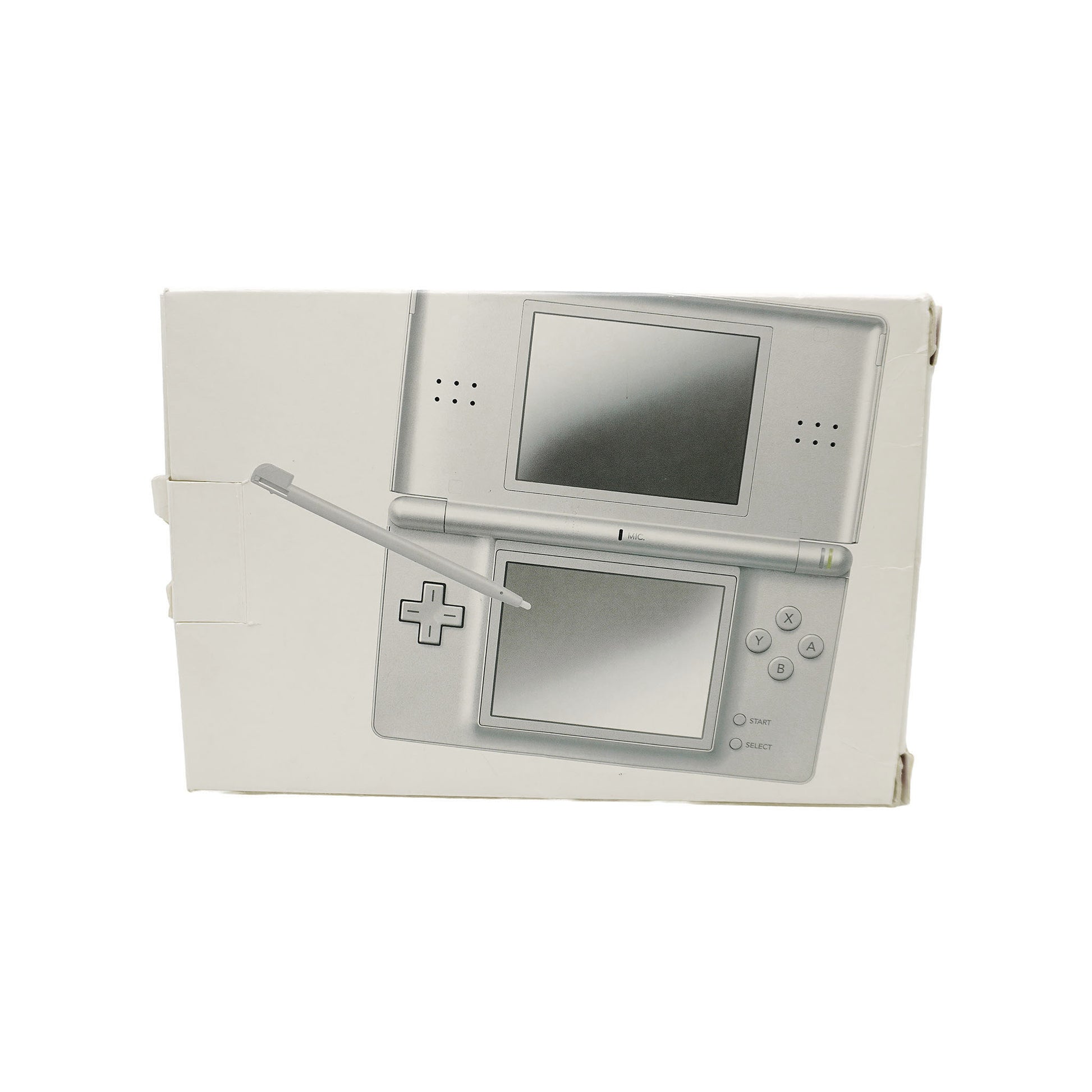 Nintendo DS Lite Handheld-Konsole in Originalverpackung - Produktfoto Box Rückseite