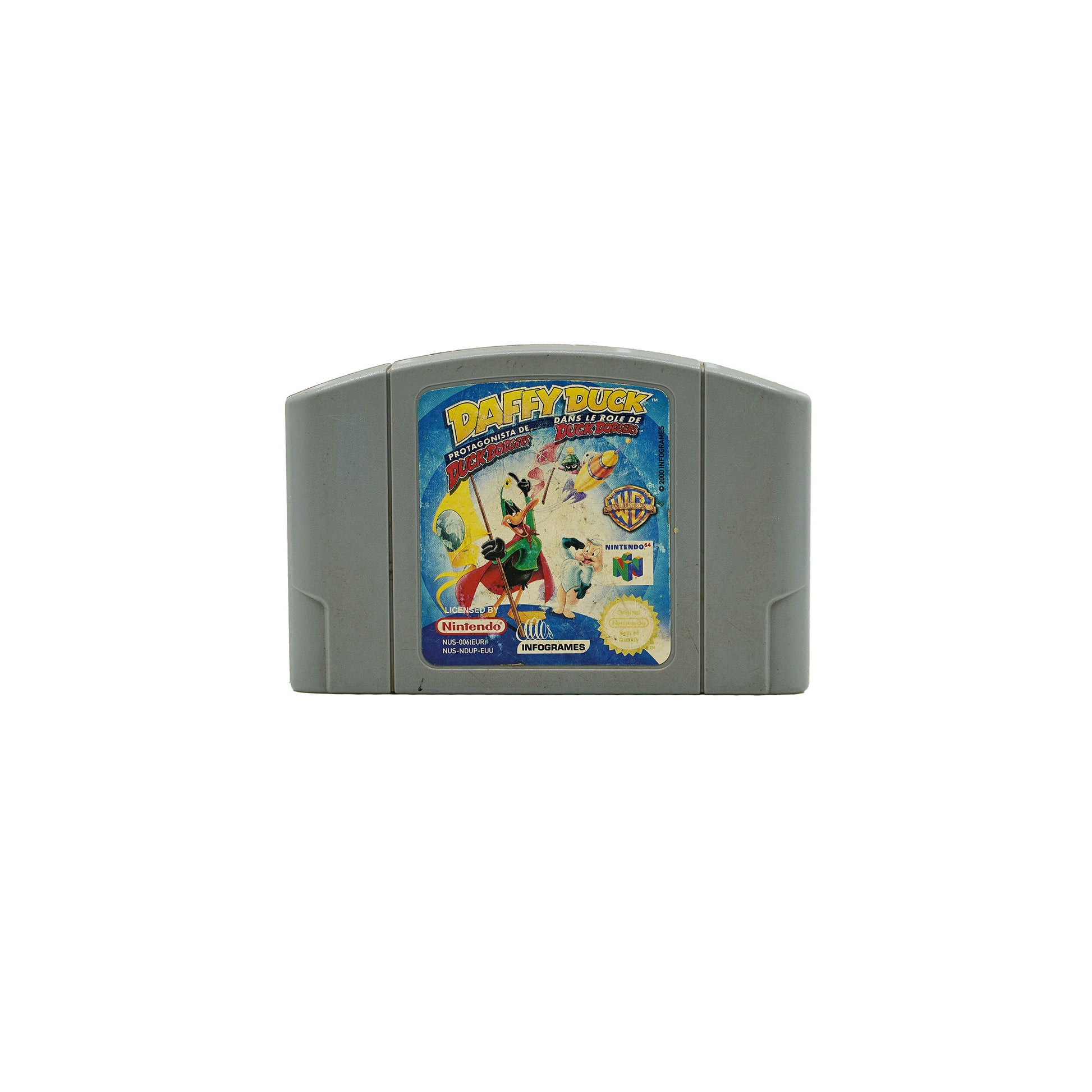 Daffy Duck als Weltraum Held Duck Dodgers Spiel für Nintendo 64 - Vorderseite