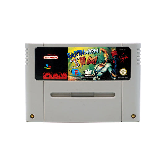 Earthworm Jim Spielmodul für Super Nintendo - Vorderseite