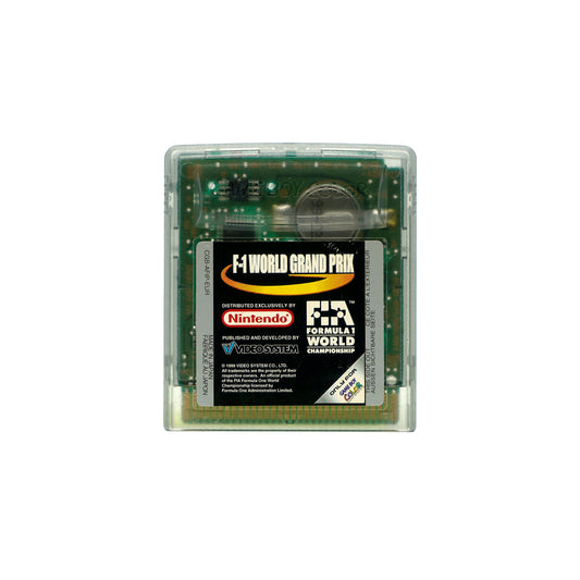 F-1 World Grand Prix Spiel für Gameboy Color in transparentem Gehäuse - Vorderseite 