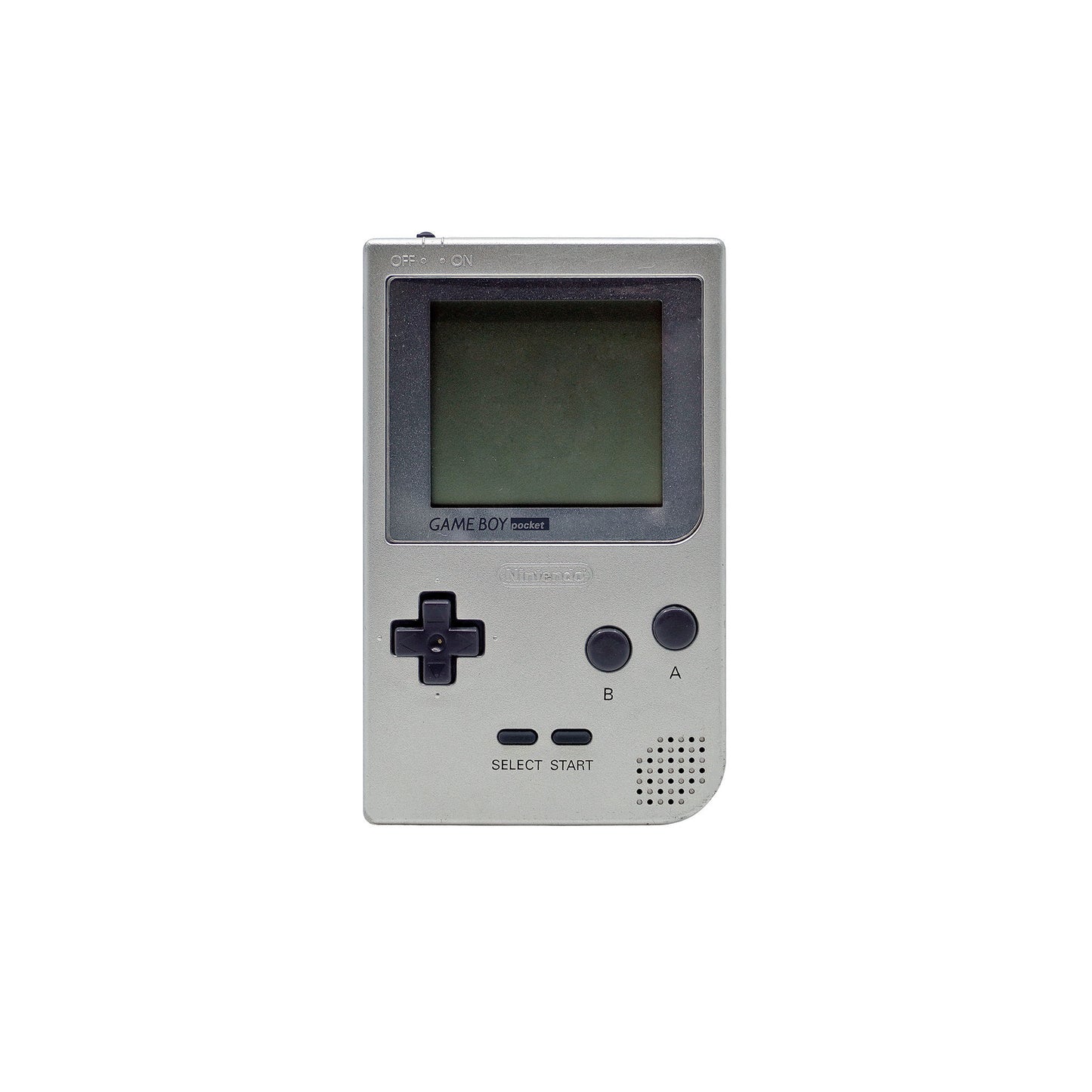 Nintendo Game Boy Pocket Konsole in gutem Zustand in Silber - Vorderseite
