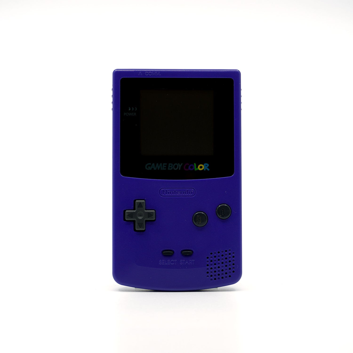 Lila Game Boy Color mit schwarzen Buttons - Vorderseite