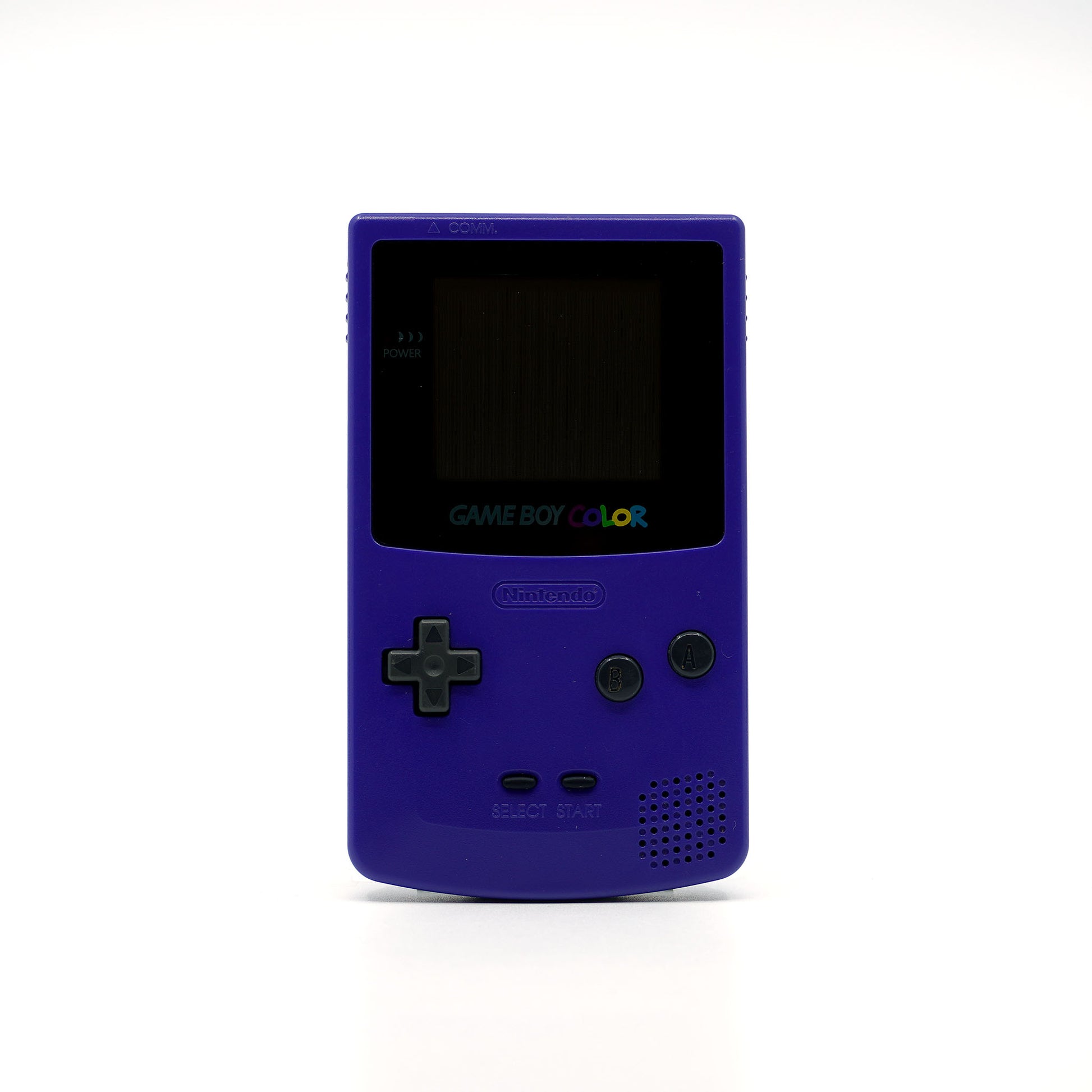 Lila Game Boy Color mit schwarzen Buttons - Vorderseite